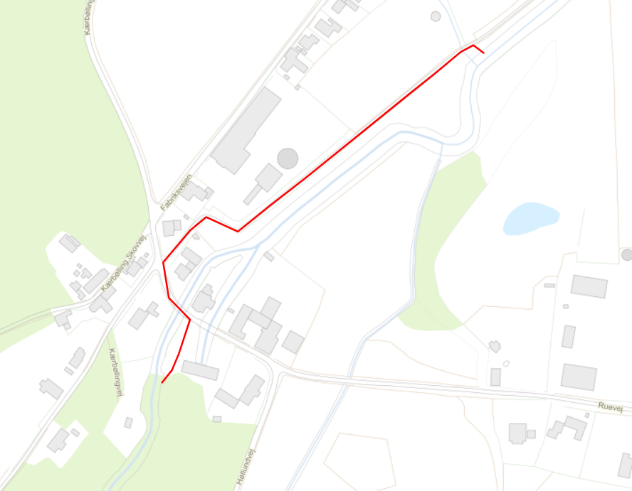Billedet viser at fartøjet skal tages op inden stryget og hvor det skal sættes i igen