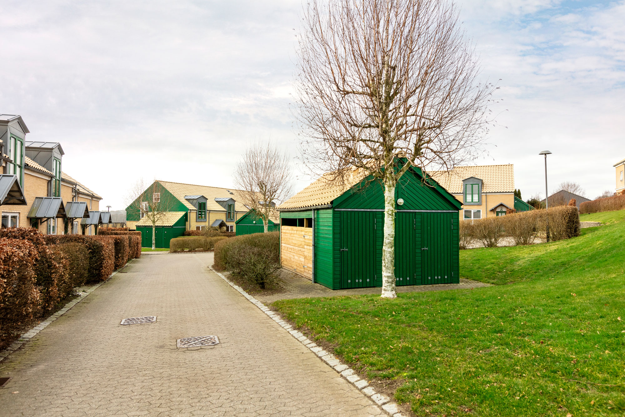 Eksempel på sorteringsplads ved rækkehuse